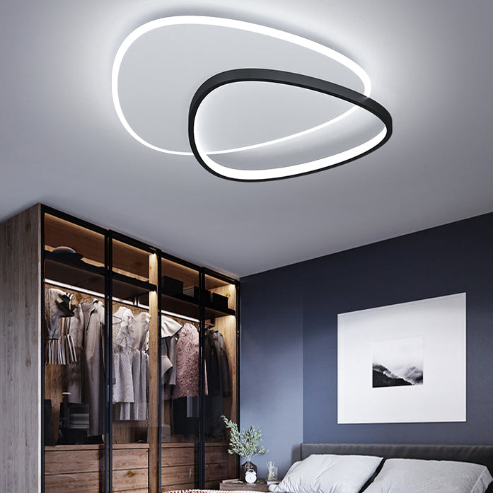 Metal Geometric Shape Flush Ceiling Light Modern 2-Lights Flush Mount Lighting