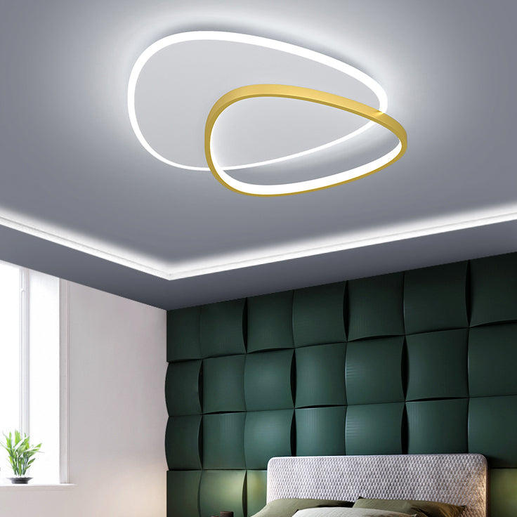 Metal Geometric Shape Flush Ceiling Light Modern 2-Lights Flush Mount Lighting