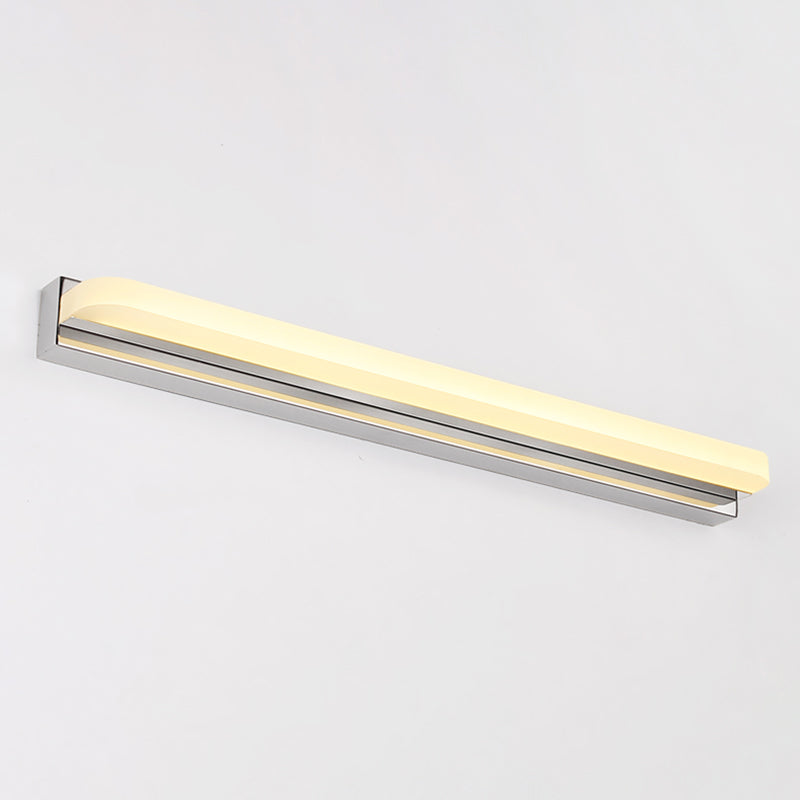 Luz de tocador lineal Luz de metal contemporáneo 1 luz de espejo LED de luz para baño en plata