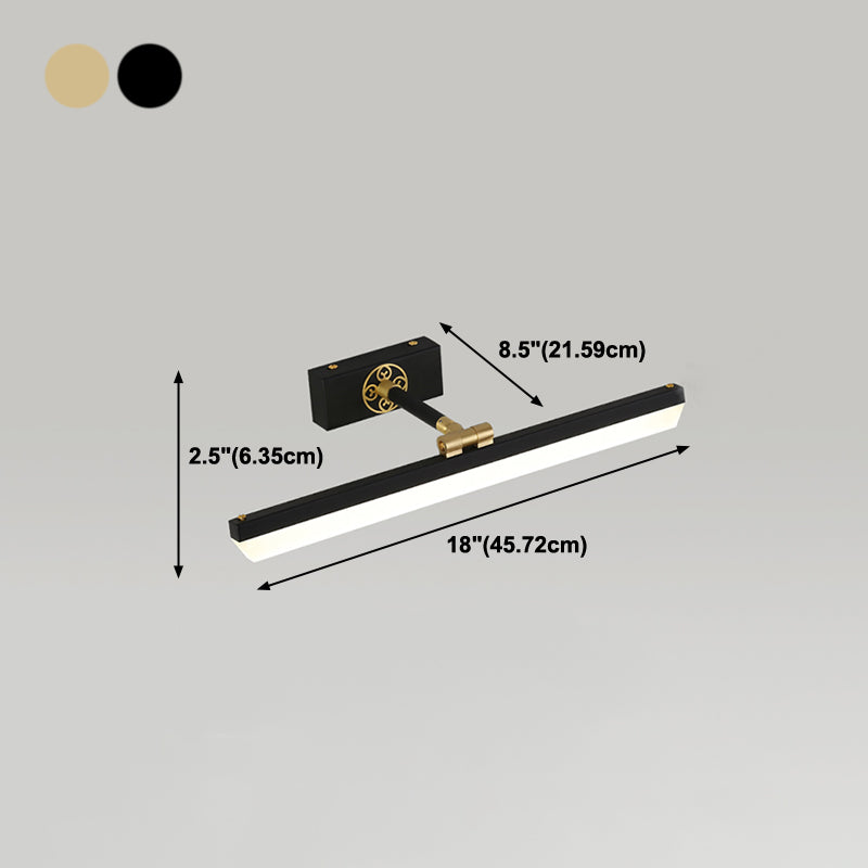 Medra lineal de metal Diconce de pared Moderno 1- Iluminación de montaje de pared de espejo ligero