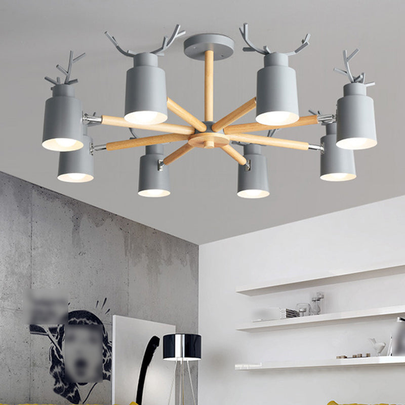 Antler Shape Pendant Chandeliers Modern Wood Hanging Chandeliers