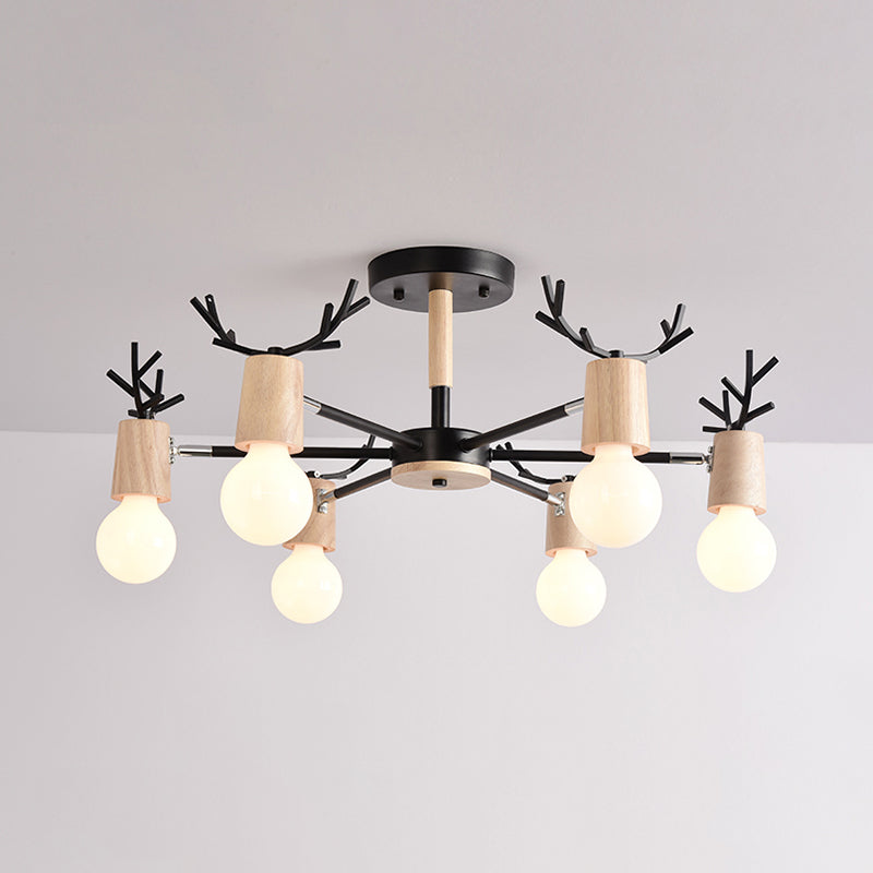 Lustres en forme de fourchette d'éclairage de lustre en bois moderne