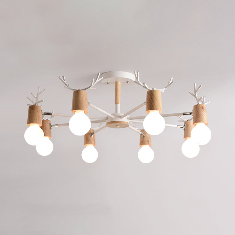 Lustres en forme de fourchette d'éclairage de lustre en bois moderne