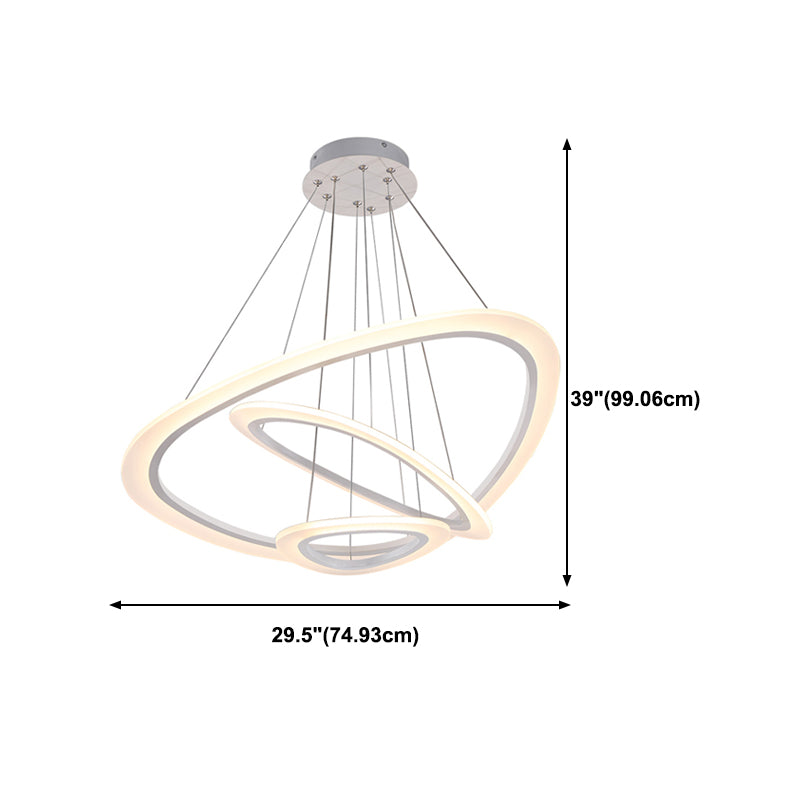 Contemporary Triangle Shape Chandelier Lights Metal Chandelier Lighting Fixtures in White