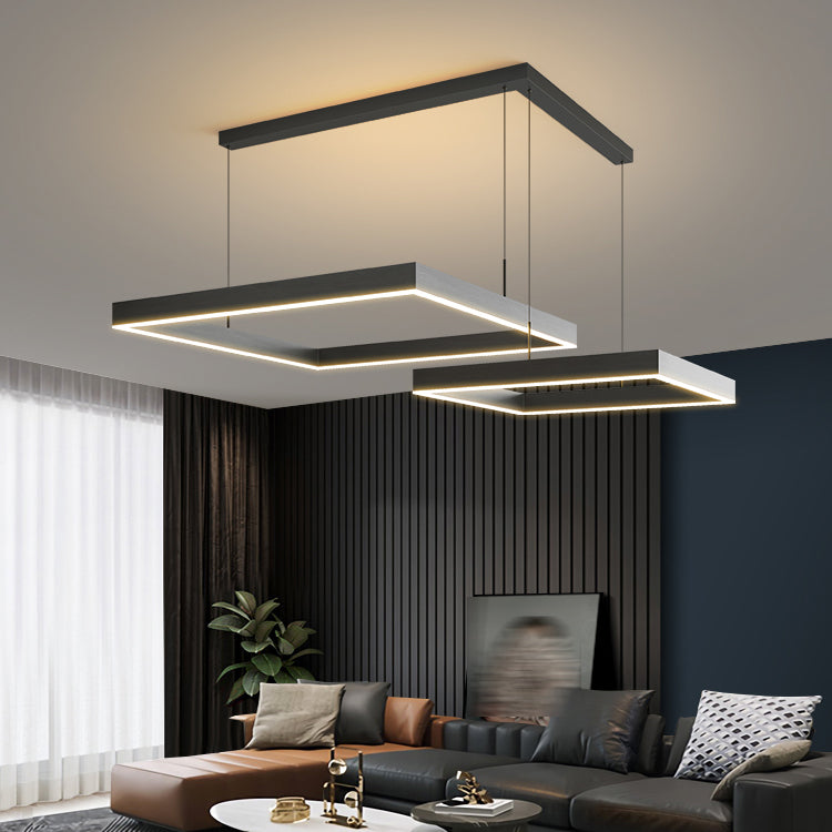 Modern Squared Shape Chandelier Lights Metal Chandelier Lighting Fixtures in Black