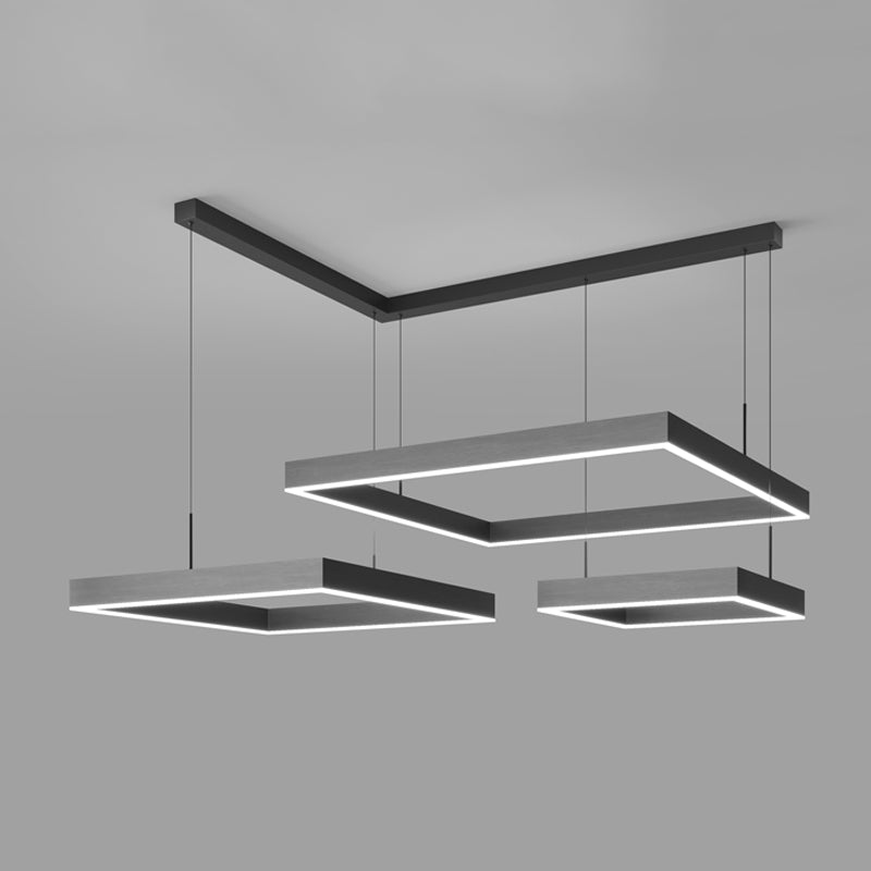 Modern Squared Shape Chandelier Lights Metal Chandelier Lighting Fixtures in Black