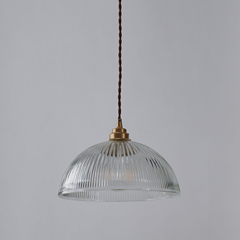 Lámpara de lámpara colgante de domo de 1 luz Luz de vidrio industrial para el comedor