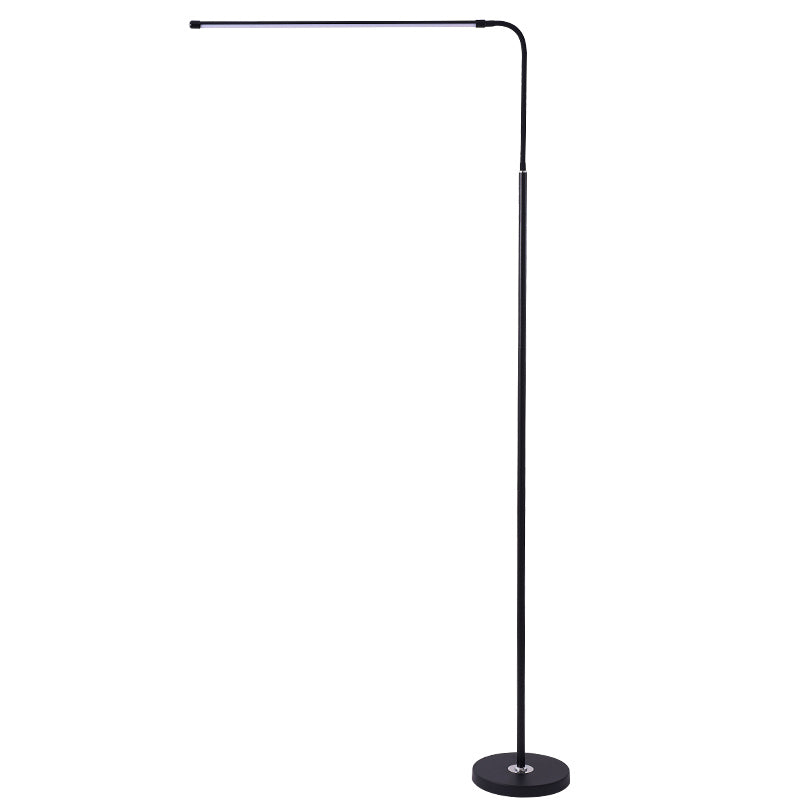 1-Light Modern Linear Floor Lamp Metal Black LED Floor Light for Living Room