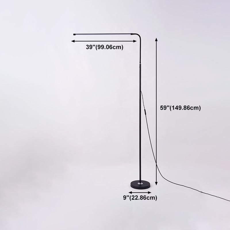 1 Licht moderne lineaire lineaire vloerlamp metalen zwarte led vloerlicht voor woonkamer