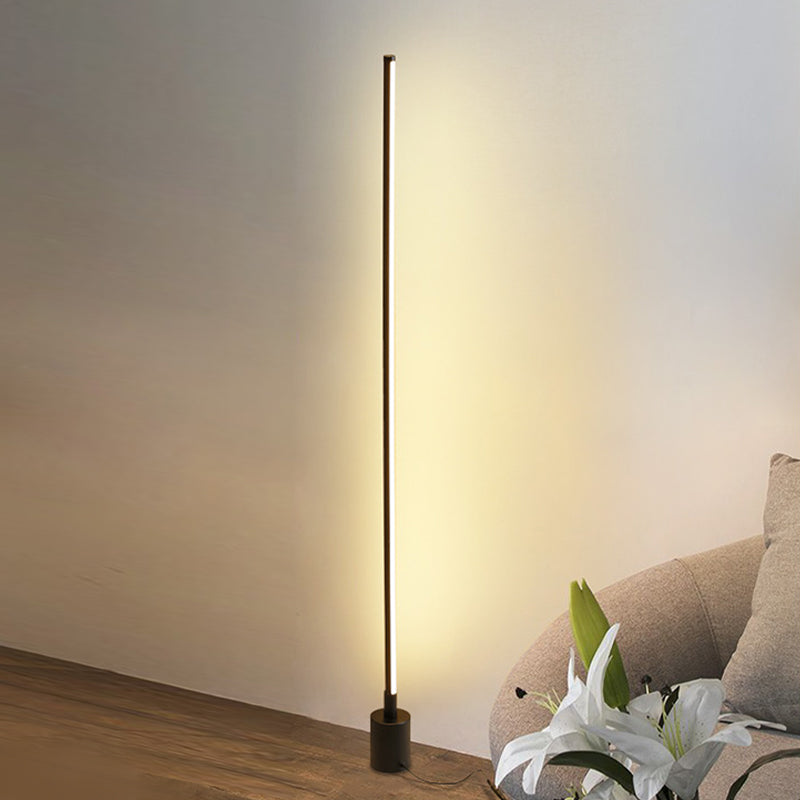 Modern Style Strip Shape Floor Lighting Metal 1 Light Floor Lamp for Living Room