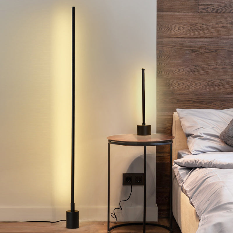 Modern Style Strip Shape Floor Lighting Metal 1 Light Floor Lamp for Living Room