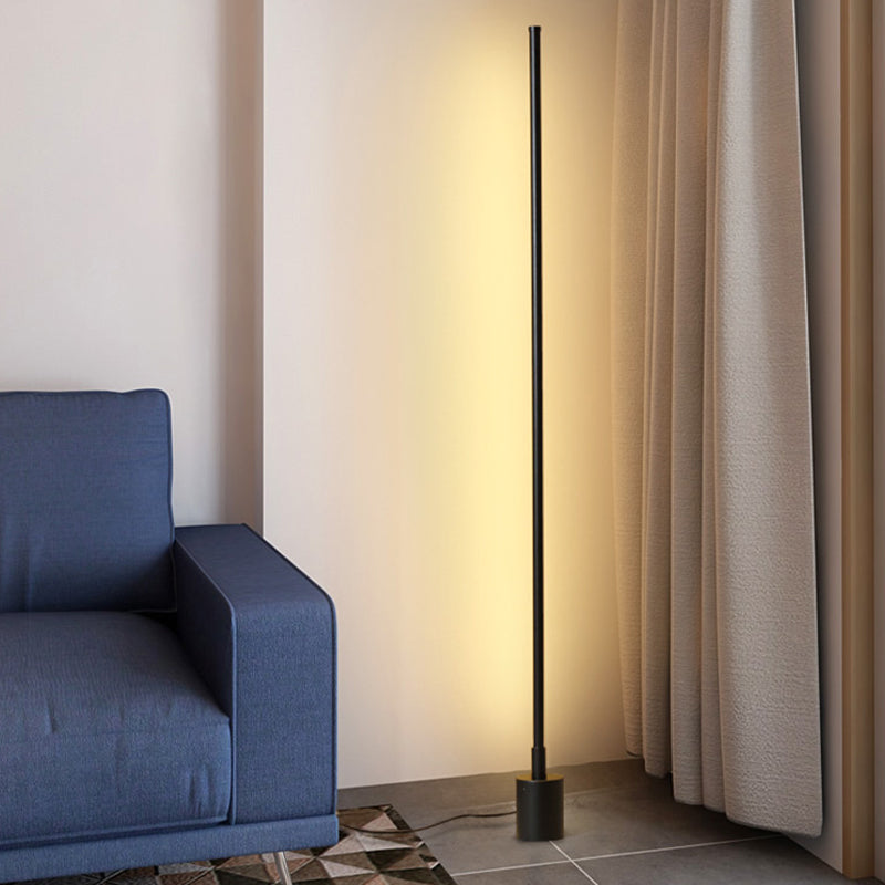 Modern Style Strip a forma di illuminazione da pavimento in metallo 1 Lampada leggera per soggiorno