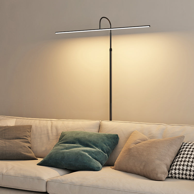 Modern Style Linear Shape Floor Lighting Metal 1 Light Floor Lamp for Restaurant