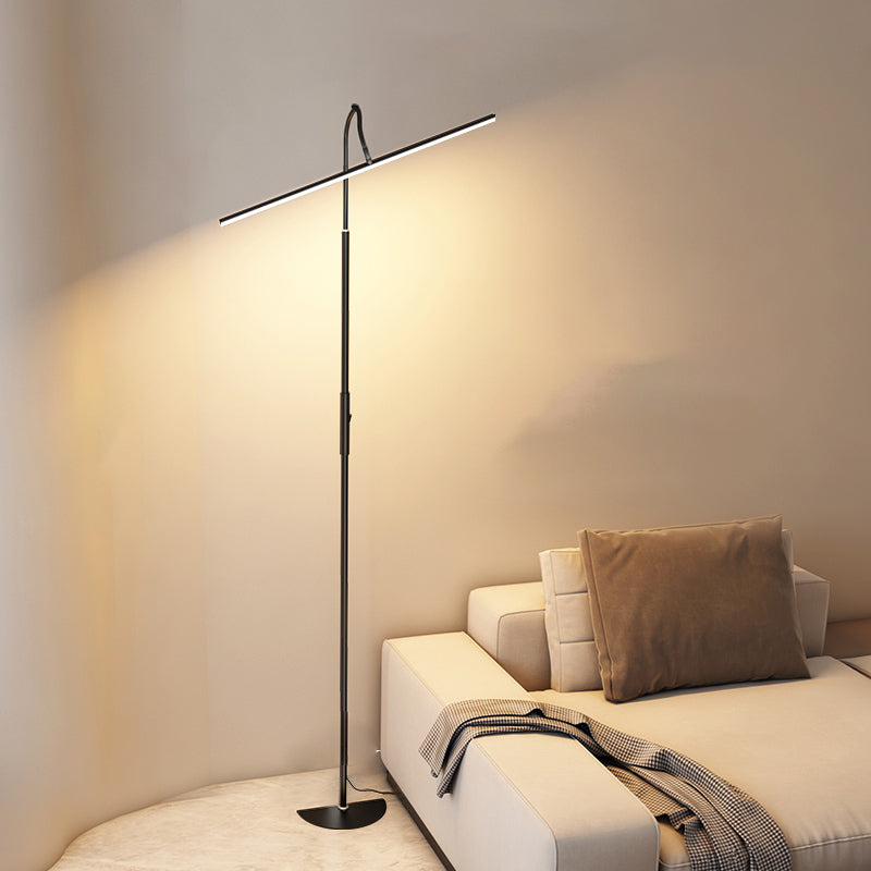 Modern Style Linear Shape Floor Lighting Metal 1 Light Floor Lamp for Restaurant