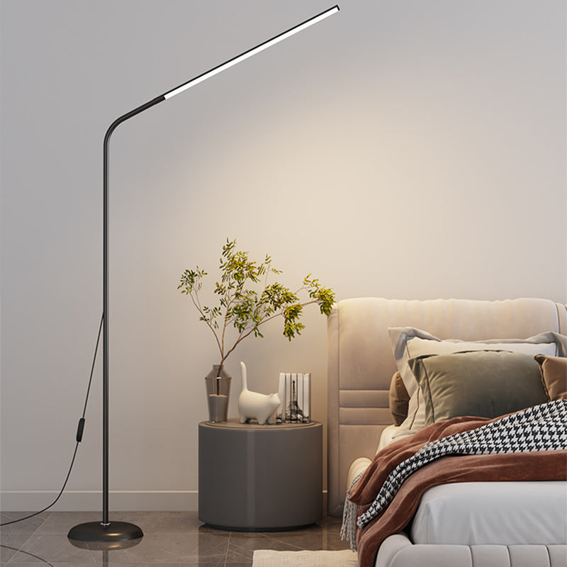 Modern Style Linear Shape Floor Lighting Metal 1 Light Floor Lamp for Bedroom