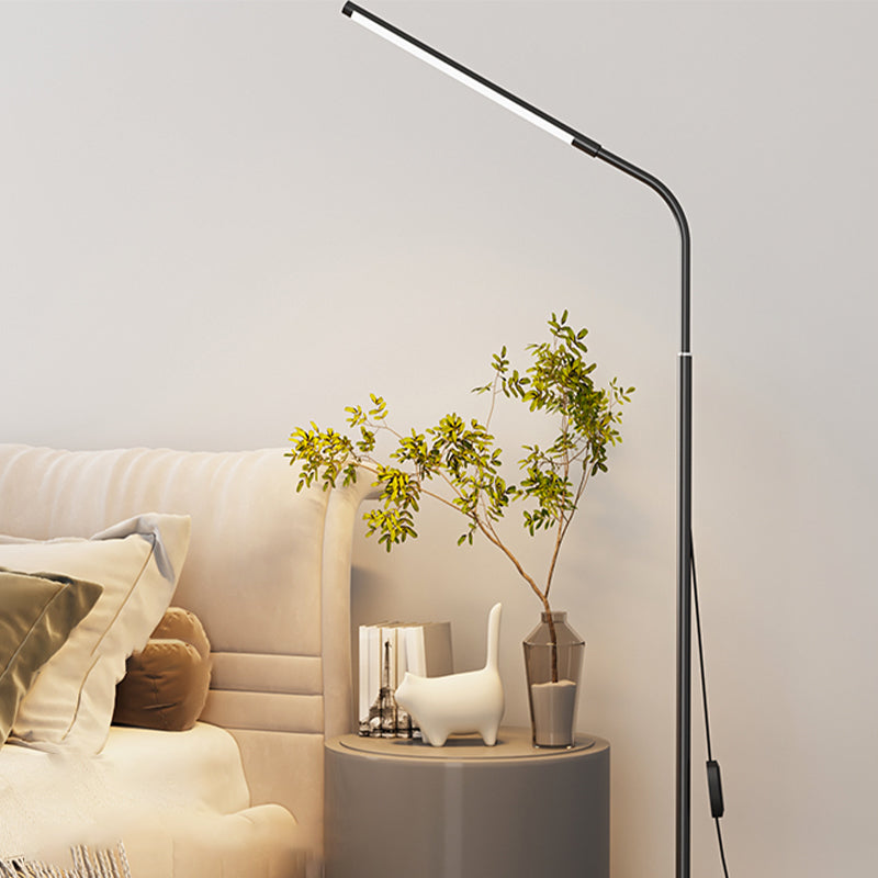 Modern Style Linear Shape Floor Lighting Metal 1 Light Floor Lamp for Bedroom