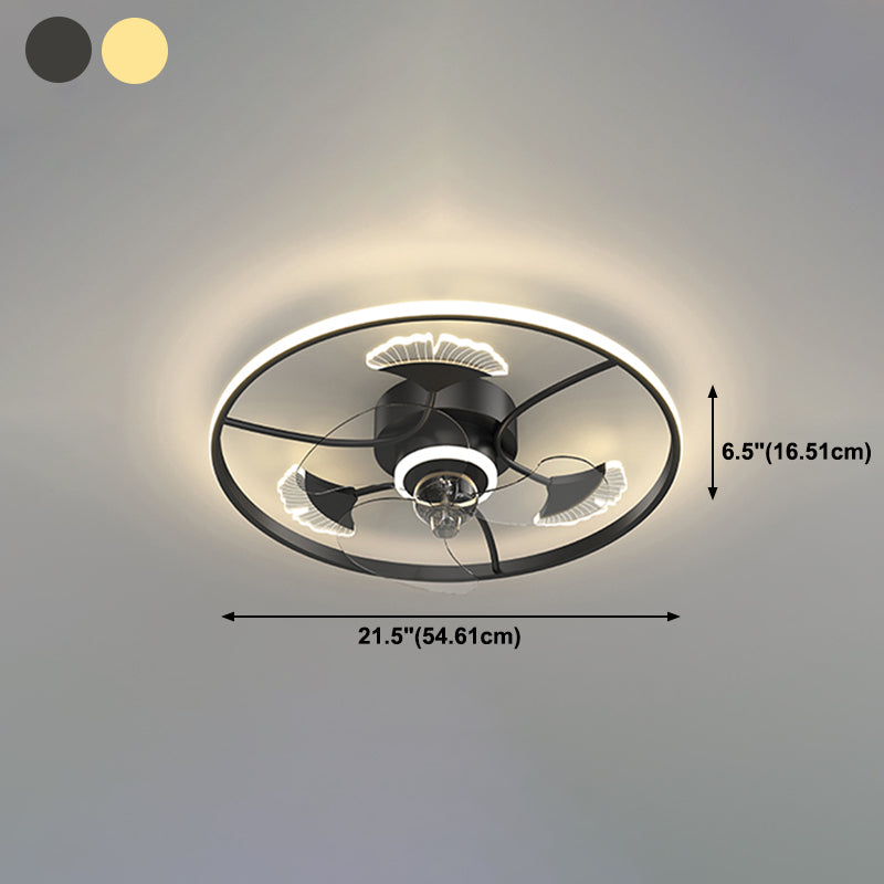 Nordic Style LED -Lüfterleuchte Leuchte runde Schlafzimmer Halbflush -Deckenlampe
