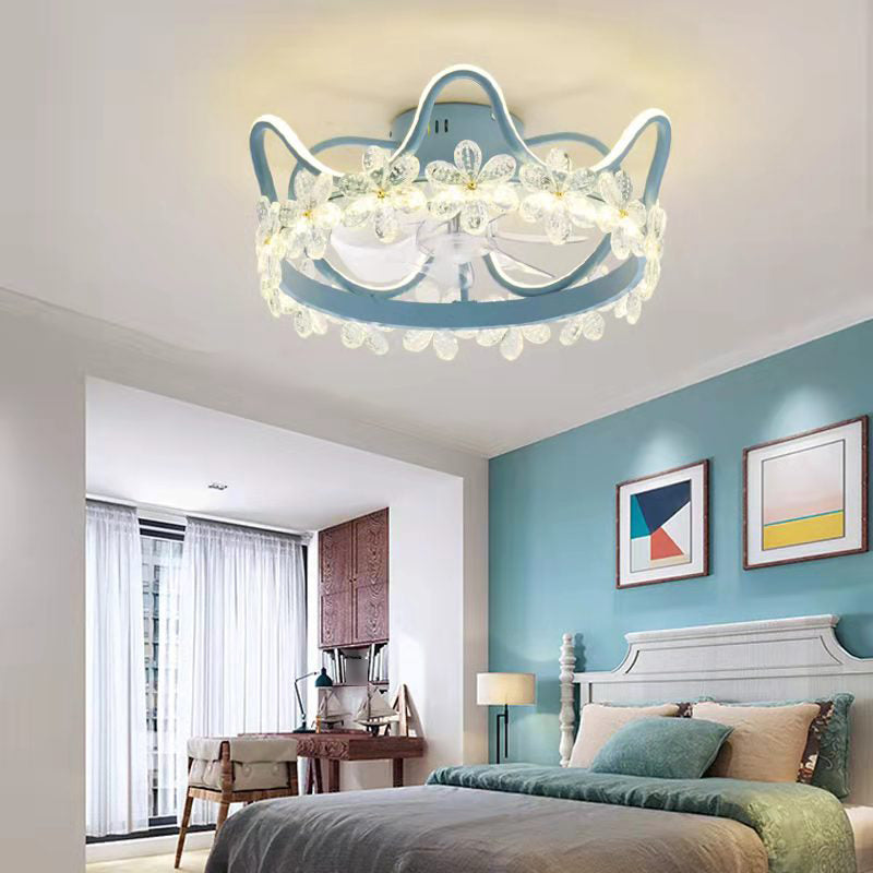 Éclairage de ventilateur de plafond de style moderne Métal 2 LABLE LAVE DE PLADIER LEILLE POUR CHAMBRE