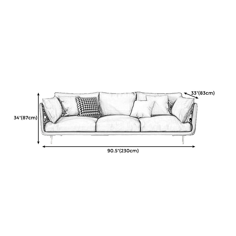 Sofá de cuero de imitación con almohada asiento de látex de almohadilla cuadrada llena de madera