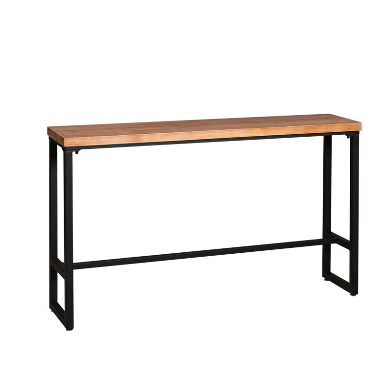 Pine Wood Top Bar Dining Table Industrial Rectangle Bar Dining Table with Trestle Base