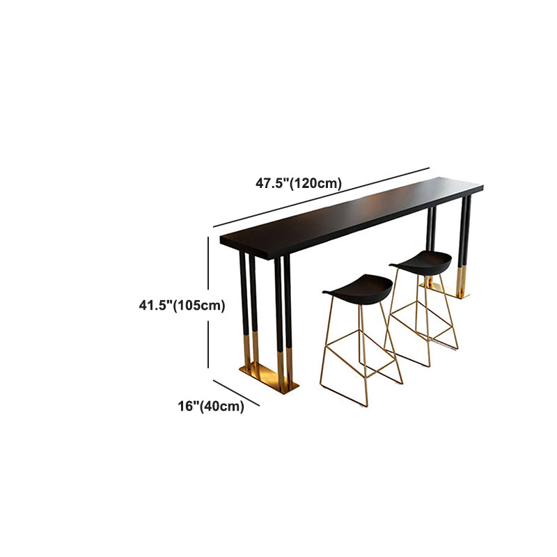 Solid Wood Bar Counter Traditional Luxury Rectangle Bar Counter with Sled Base