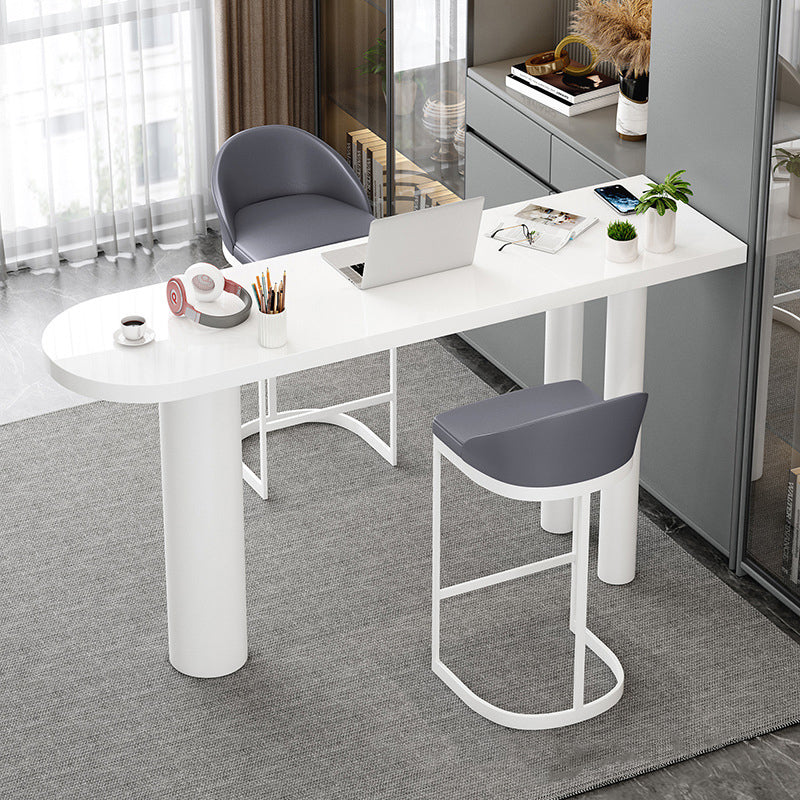 Stone Top Bar Dining Table Contemporary White Bar Dining Table with 3 Legs