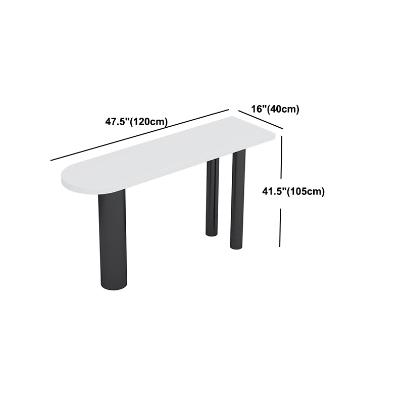 Stone Top Bar Dining Table Contemporary White Bar Dining Table with 3 Legs