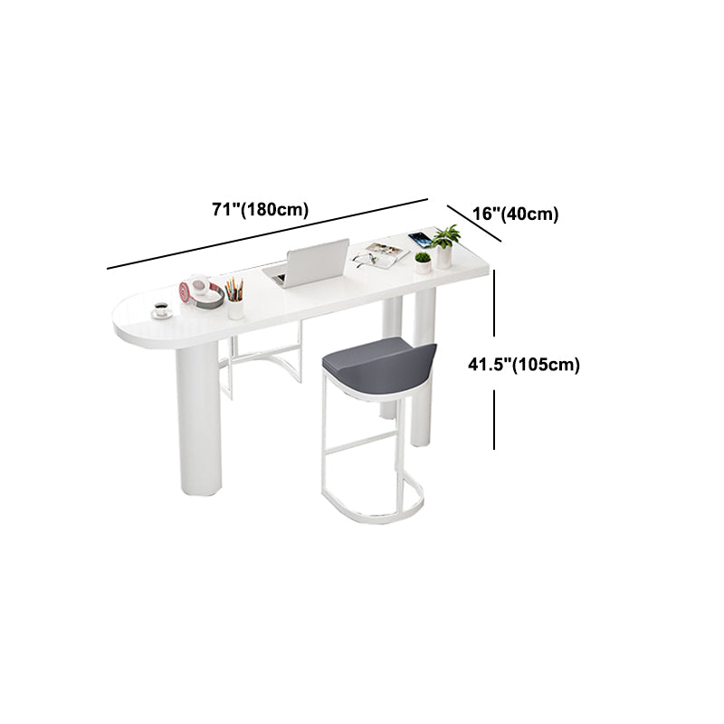 Stone Top Bar Dining Table Contemporary White Bar Dining Table with 3 Legs