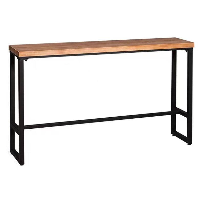 Solid Wood Bar Dining Table Industrial Bar Dining Table with Trestle Base