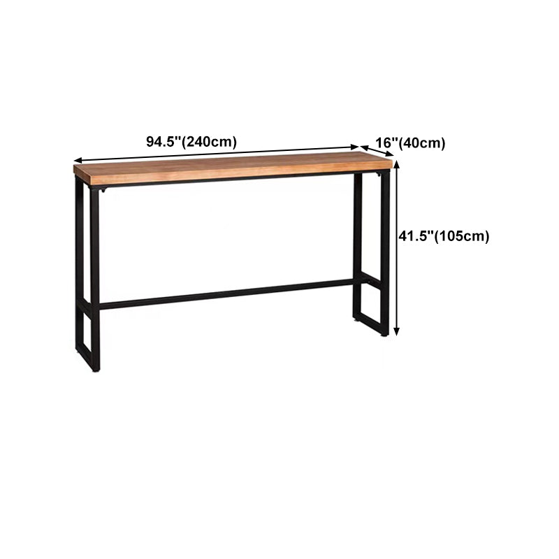 Solid Wood Bar Dining Table Industrial Bar Dining Table with Trestle Base