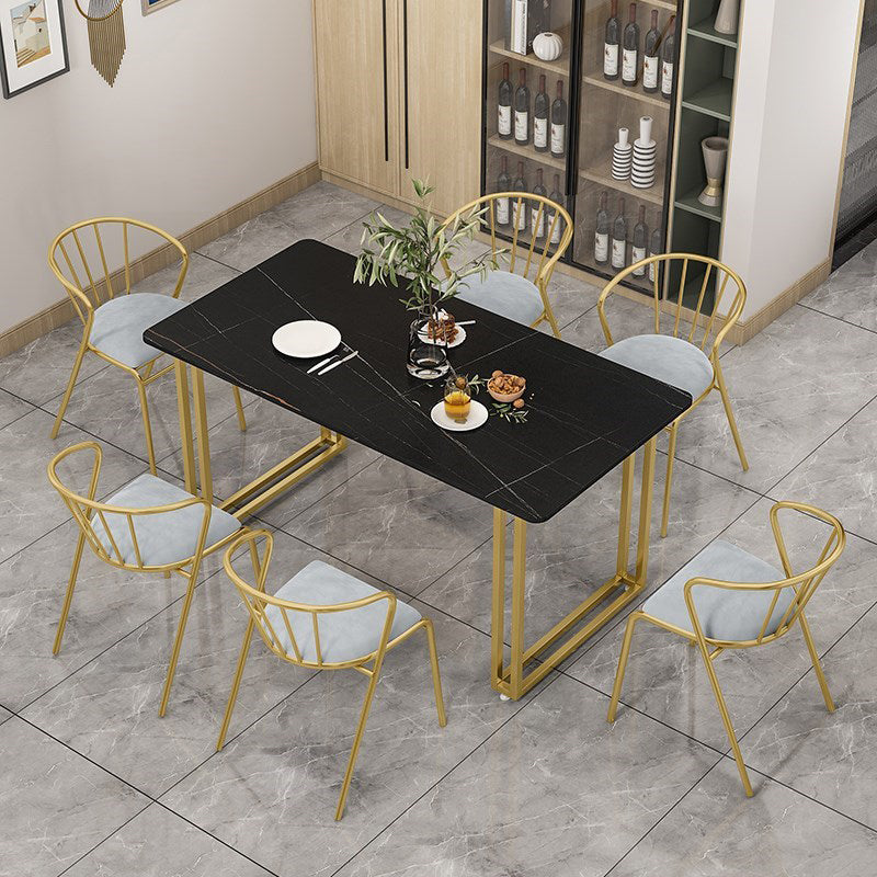 Glam 1/4/5/7 Pieces Dining Set Rectangle Stone Dining Table for Kitchen