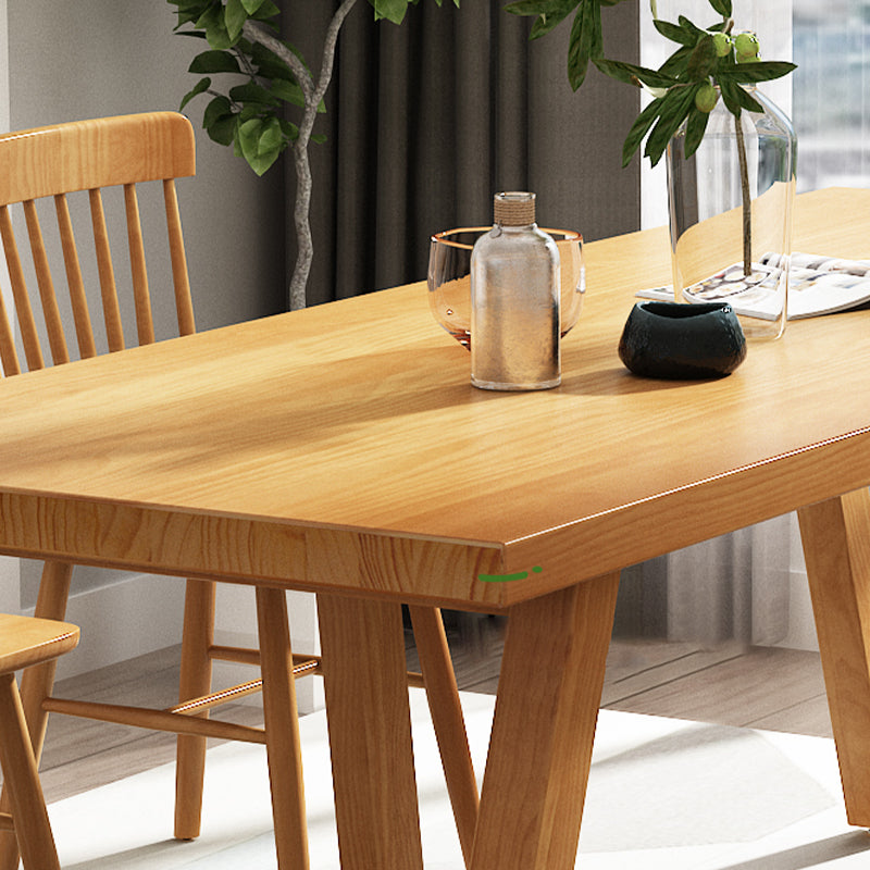 Modern 1/2/3 Pieces Dining Set Rectangle Pine Wood Dining Table for Dining Room