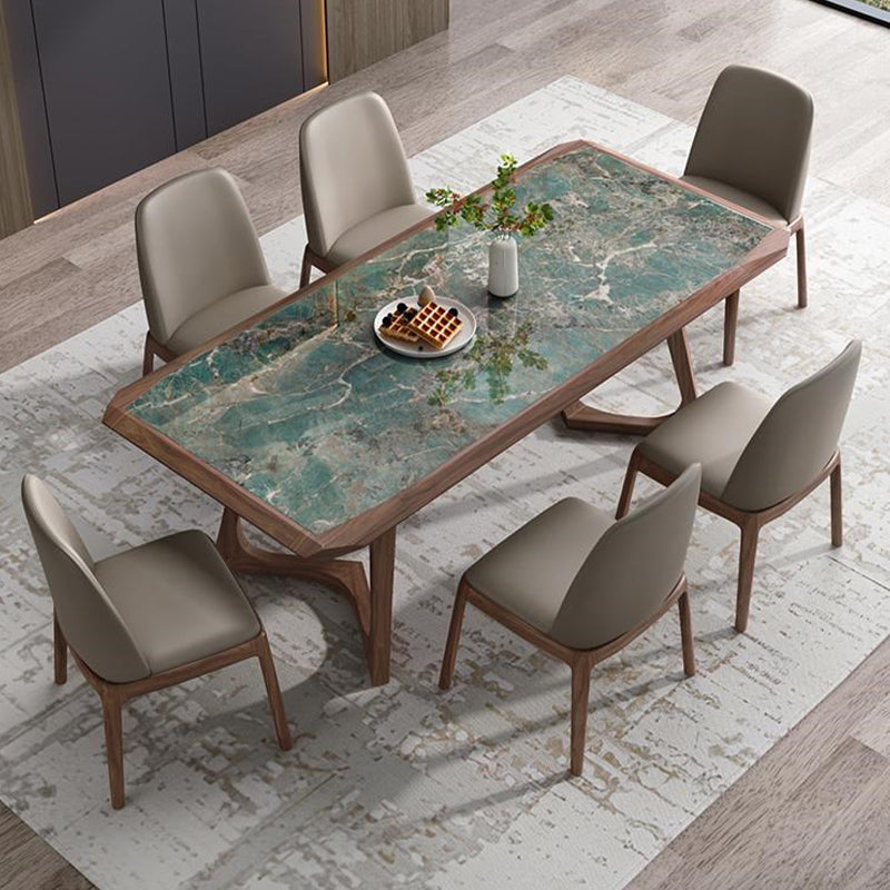 Designer Style 1/4/5/7 Pieces Dining Set Sintered Stone Dining Table with Leather Chairs