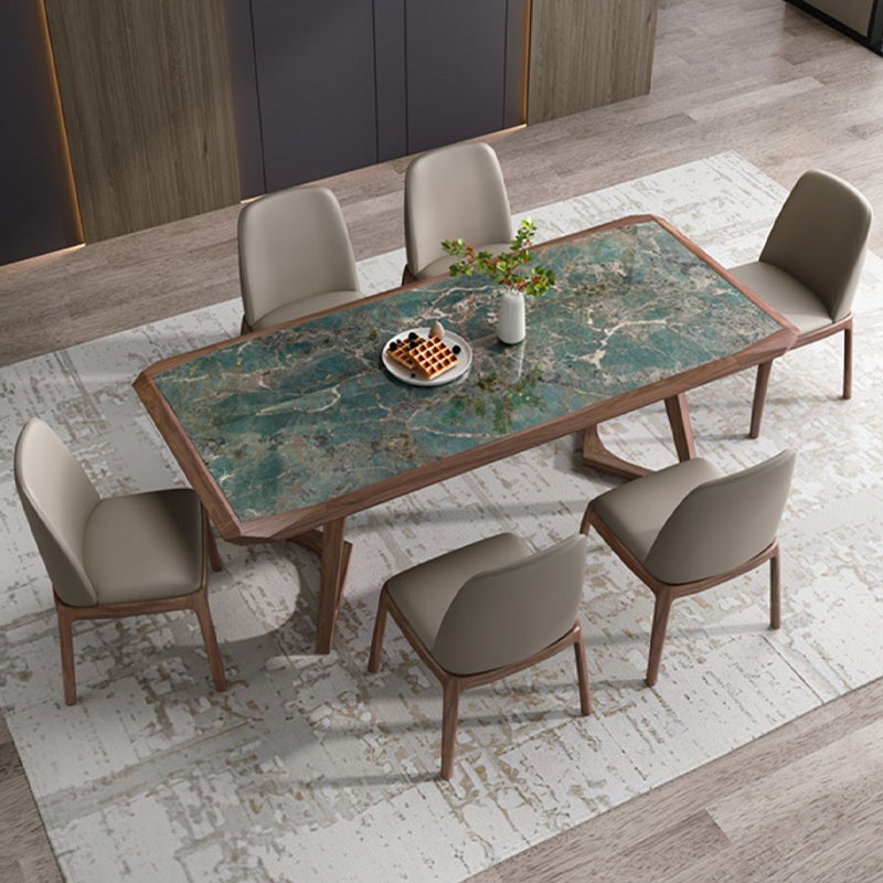 Designer Style 1/4/5/7 Pieces Dining Set Sintered Stone Dining Table with Leather Chairs