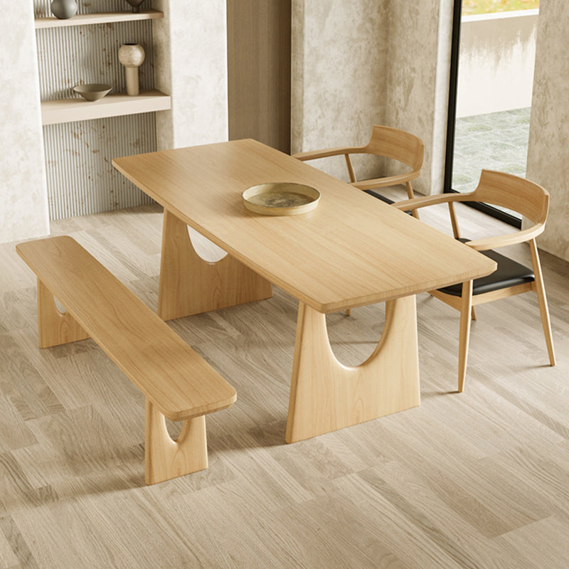 Modern 1/2/4/5 Pieces Dining Set Rectangle Pine Wood Dining Table for Dining Room