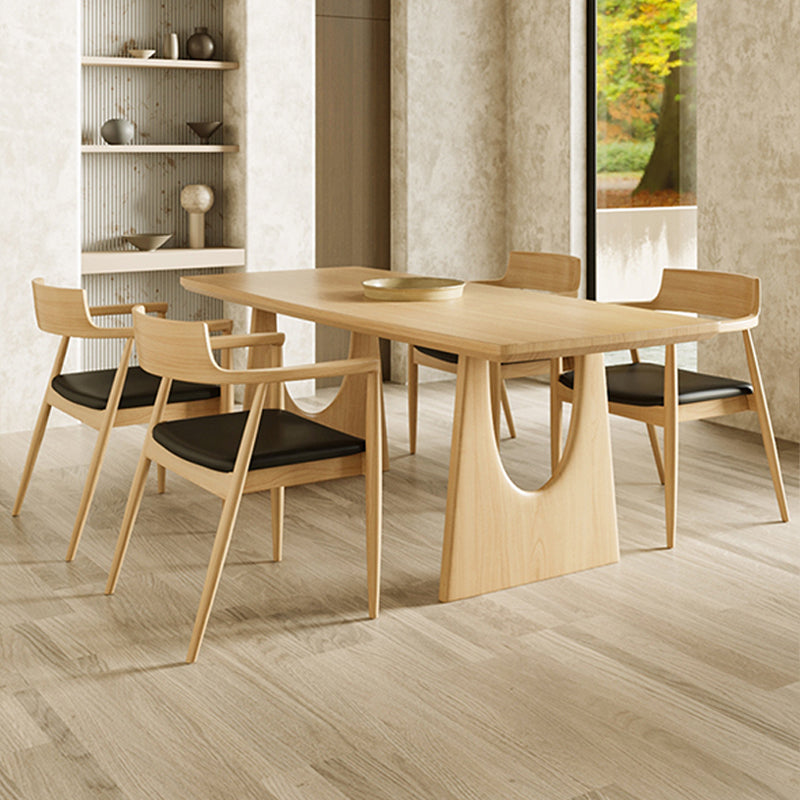 Modern 1/2/4/5 Pieces Dining Set Rectangle Pine Wood Dining Table for Dining Room