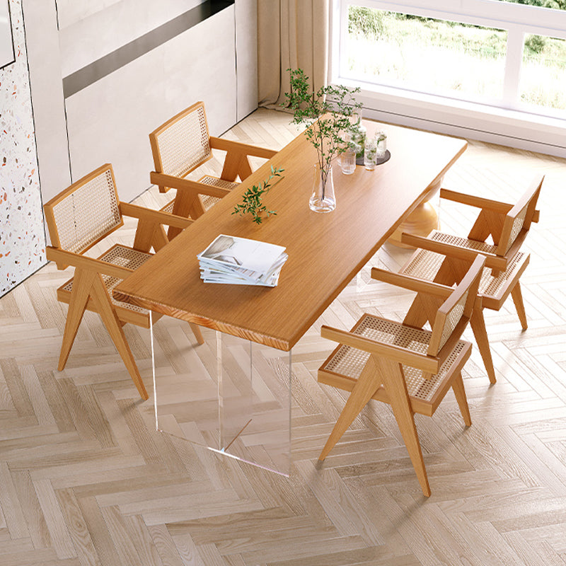 Modern 1/5 Pieces Dining Set Rectangle Pine Wood Dining Table for Kitchen