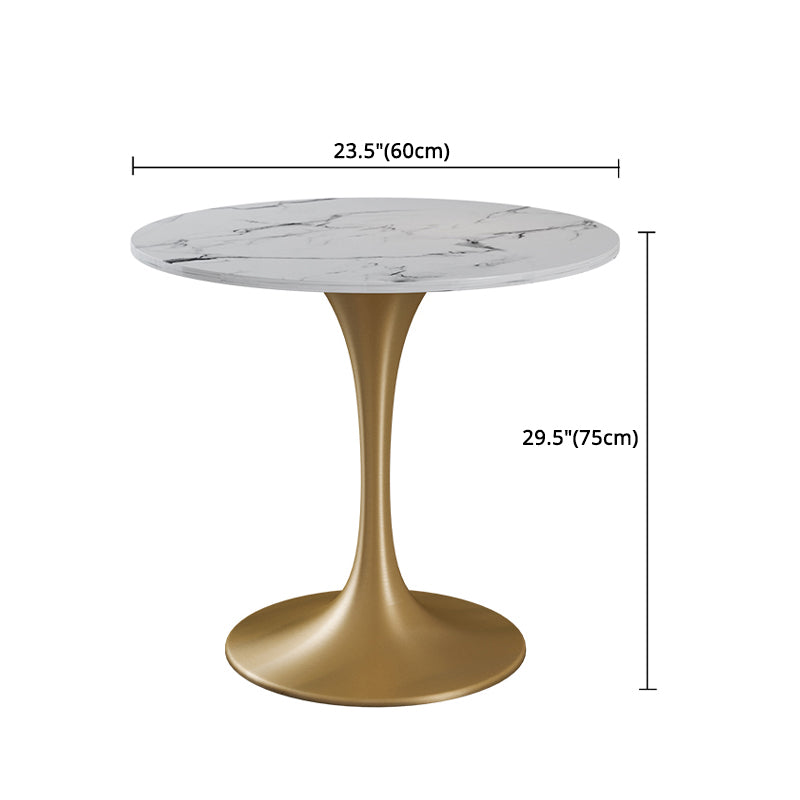 Glam 1/4/5 Pieces Dinette Set with White Sintered Stone Top Round Dining Table Set