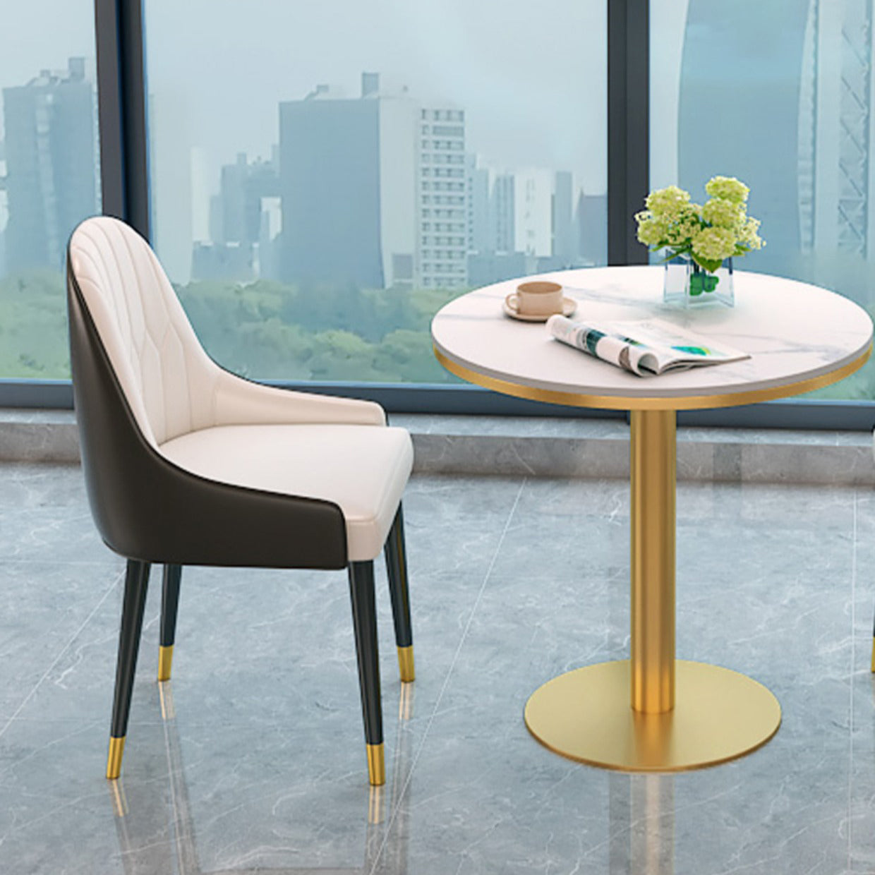 Glam Style 1/2/3/4/5 Pieces Dining Set Sintered Stone Dining Table Set