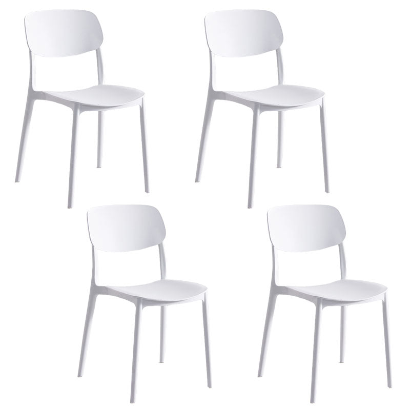 Contemporary Style Stackable Chair Dining Open Back Armless Chair with Plastic Legs