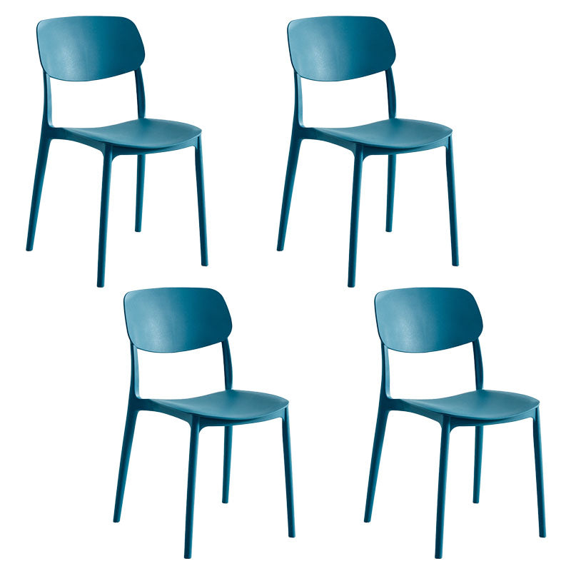 Contemporary Style Stackable Chair Dining Open Back Armless Chair with Plastic Legs