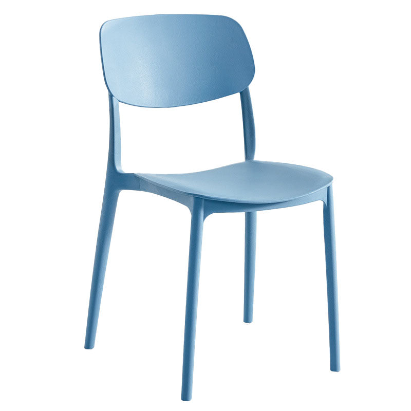 Contemporary Style Stackable Chair Dining Open Back Armless Chair with Plastic Legs