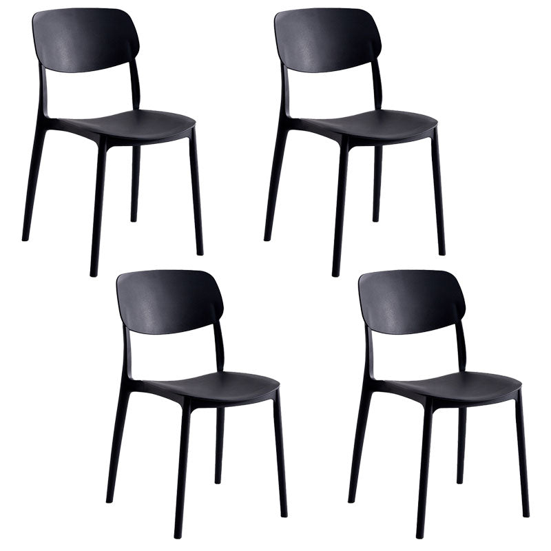 Contemporary Style Stackable Chair Dining Open Back Armless Chair with Plastic Legs