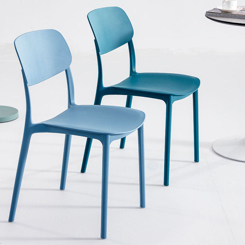 Contemporary Style Stackable Chair Dining Open Back Armless Chair with Plastic Legs