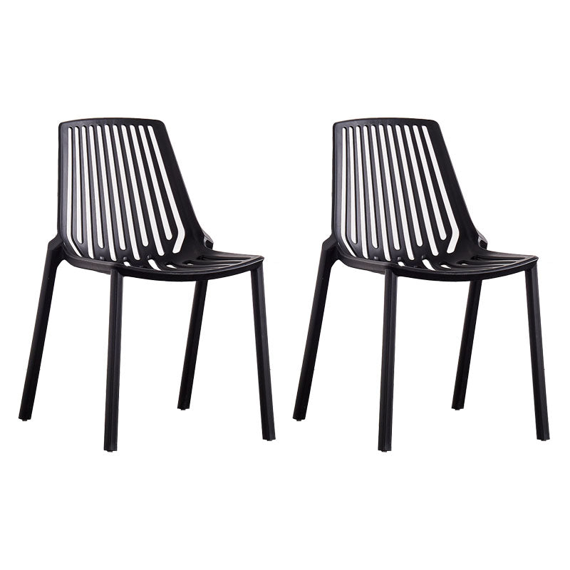 Modern Chairs Dining Stackable Armless Chairs with Plastic Legs for Kitchen