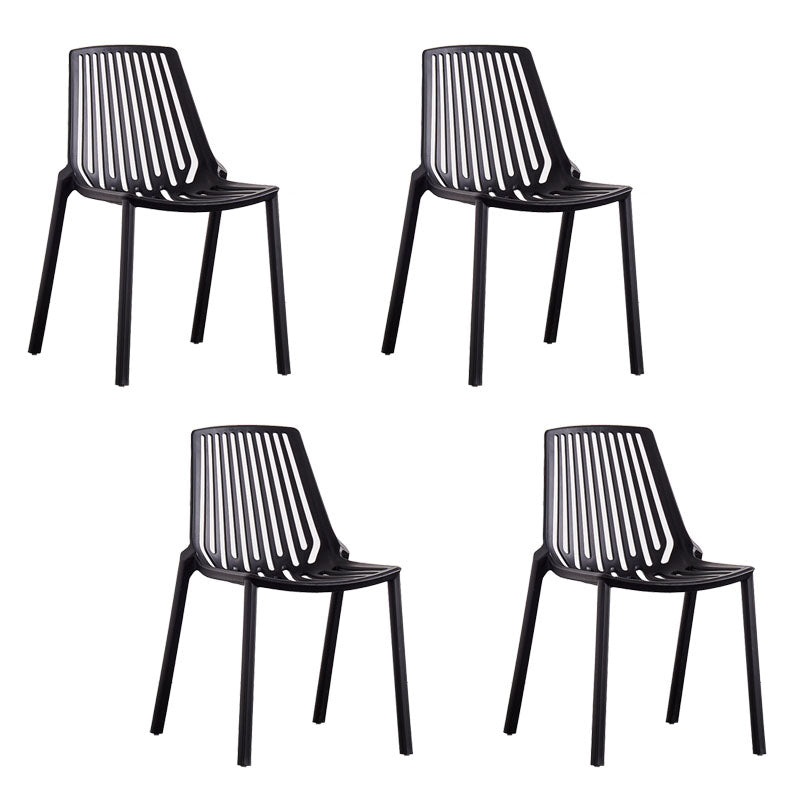 Modern Chairs Dining Stackable Armless Chairs with Plastic Legs for Kitchen