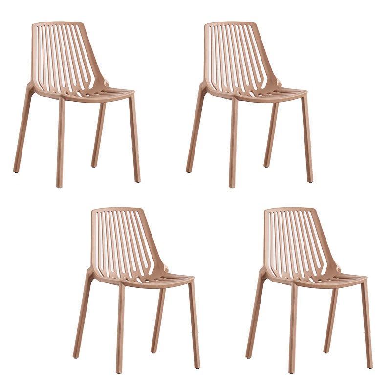 Modern Chairs Dining Stackable Armless Chairs with Plastic Legs for Kitchen