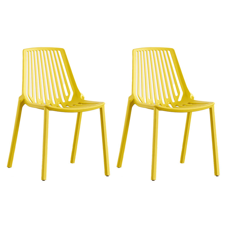 Modern Chairs Dining Stackable Armless Chairs with Plastic Legs for Kitchen