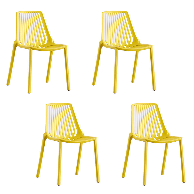 Modern Chairs Dining Stackable Armless Chairs with Plastic Legs for Kitchen