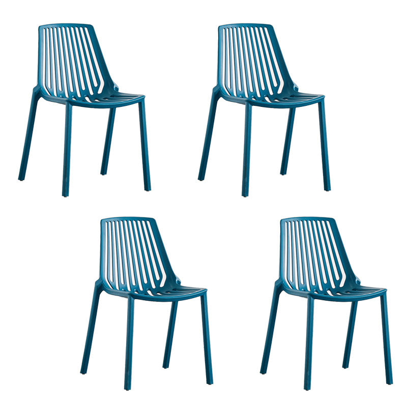 Modern Chairs Dining Stackable Armless Chairs with Plastic Legs for Kitchen